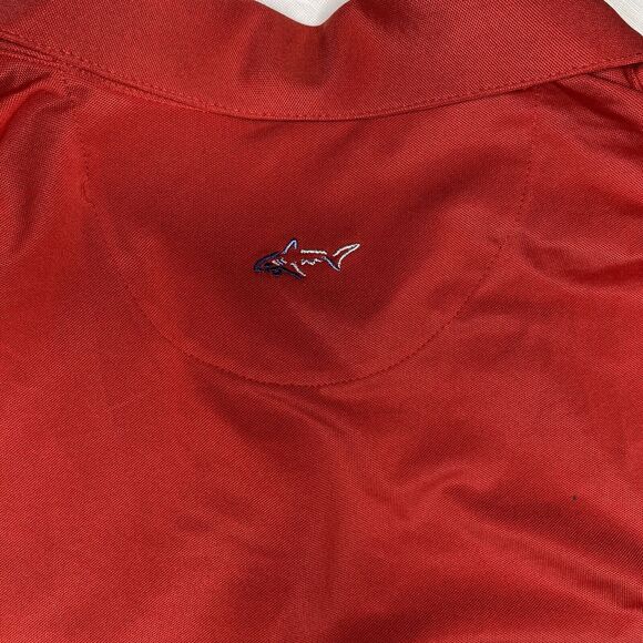 Greg Norman Golf Polo Shirt Short Sleeve Play Dry Shark Logo Womens Size M Red - Picture 7 of 9